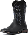 IUV Cowboy Boots For Men Western Ostrich Wide Embroidered Pull On Boots