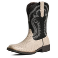 IUV Cowboy Boots for Men Western Boots Square Toe Mid Calf Cowboy Boot