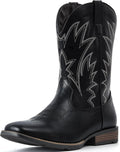 IUV Cowboy Boots For Men Western Ostrich Wide Embroidered Pull On Boots