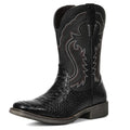 IUV Cowboy Boots for Men Western Boots Square Toe Mid Calf Cowboy Boot