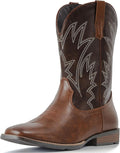 IUV Cowboy Boots For Men Western Ostrich Wide Embroidered Pull On Boots