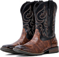IUV Cowboy Boots Men Square Toe Western Boots