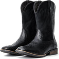 IUV Cowboy Boots For Men Western Ostrich Wide Embroidered Pull On Boots